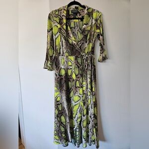 Frank Lyman snake printed wrap dress